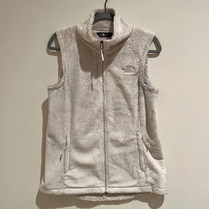 North face cream fuzzy vest - Medium